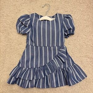 Habitual Kid Navy Stripe Formal Dress with Bloomer NWT